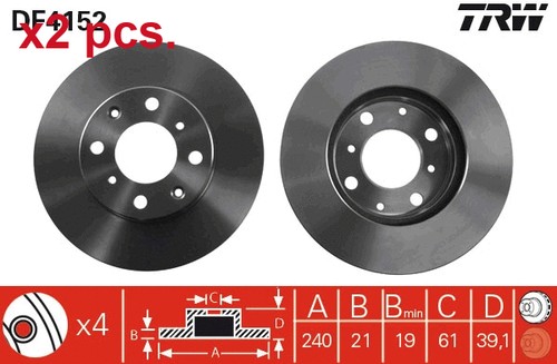 Pcs front brake disc - front,