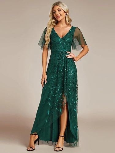 Fab green sequin embroidery - green,