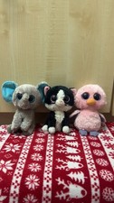 Rare Solid Eye Ty Beanie Boos Bundle X3 - Peanut, Pepper + Posy