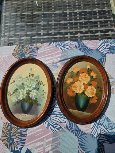 Vintage oval oil board - vintage,