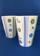 PAIR OF CROWN TRENT BONE CHINA FLORAL LARGE  MUGS