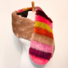 ZARA Colorful Striped Faux Fur