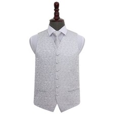 Mens Waistcoat Tie Set Woven Swirl Patterned Formal Wedding Tuxedo Vest by DQT