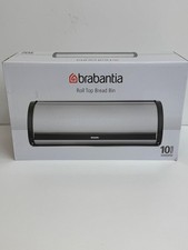 Brabantia Roll Top Bread Bin Sliding Lid Medium Black Matt Steel
