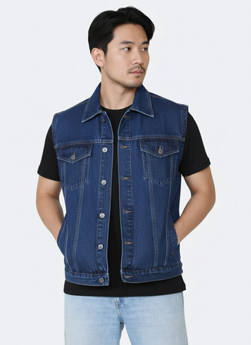 Men denim vest sleeveless - vest,