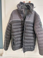 Mens/Boys CROSSHATCH Jacket Size L. Used Black /Grey Padded