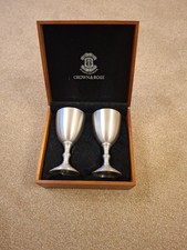 Royal Selangor Crown Rose pewter goblets a pair of goblets made from cast pewter