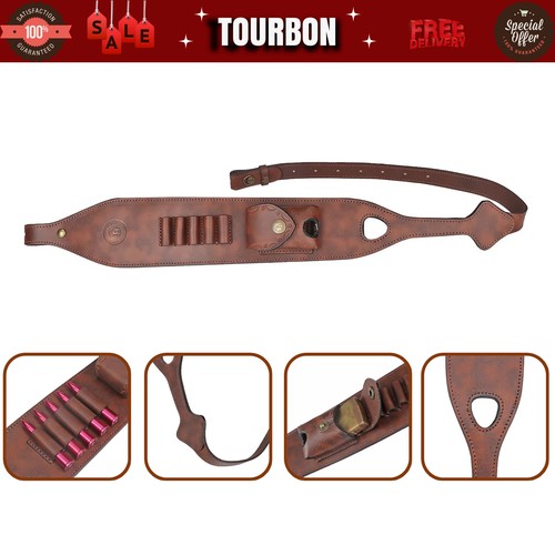 Tourbon leather rifle sling - tourbon,