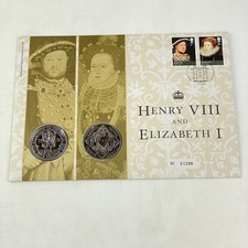 UK £5 Coin Stamp Cover 2009 BU Henry VIII And Elizabeth I