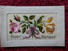 HAPPY  BIRTHDAY  -  EMBROIDERED CARD