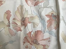 Vintage Rectella Flanders Pair Wide Curtains 1970 80s  Soft Pastels Peach 85”W