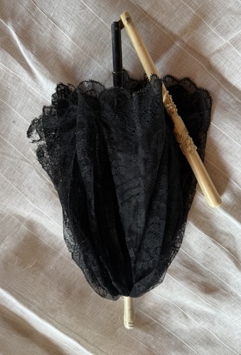 Antique black mourning - silk, /