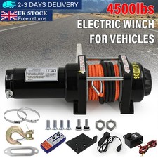 4500lb 12V Wireless Recovery Electric Winch Powerful Wound Motor Synthetic Rope