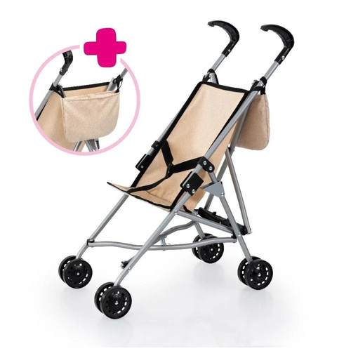 Doll pram with bag beige - with,