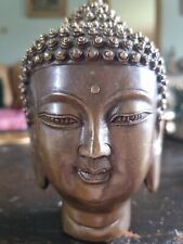 Antique, Vintage 5" Bronze Thai Buddah Head 1950's