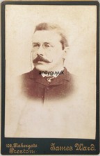 CABINET CARD MAN PINCE NEZ SPECTACLES JAMES WARD PRESTON ANTIQUE PHOTO DAPPER