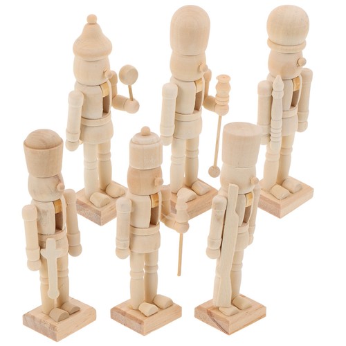 6pcs unpainted wooden - unpainted,