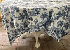 70" rd.  Blue/White Toile
