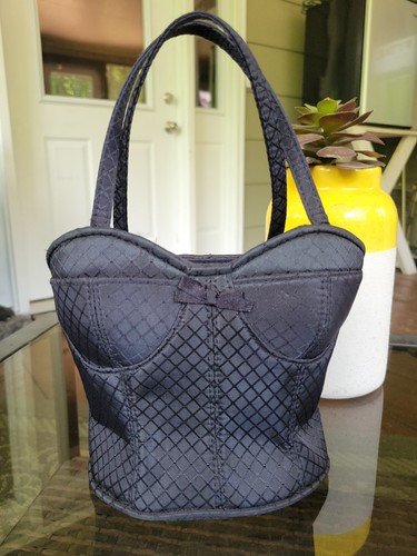 Black corset goth punk - black, handbag