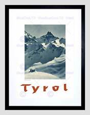TRAVEL TYROL AUSTRIA SNOW MOUNTAIN ALPINE CHALET FRAMED ART PRINT MOUNT B12X6567