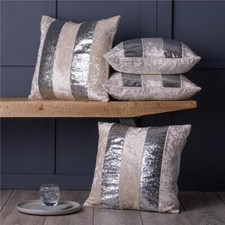  Set of 4 Cream Glitter Stripe