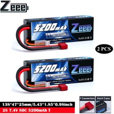 2X Zeee 7.4V 2S 5200mAh LiPo