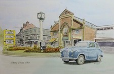 Austin A35 Cannock - Watercolour Print #146 by Andy Crabb  Street scene A30