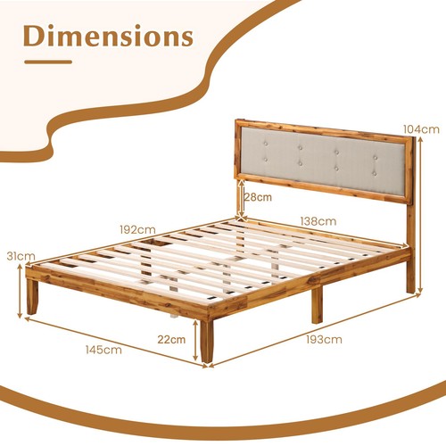 Double size wooden bed frame - double,