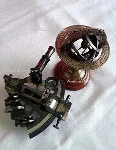 Handcrafted brass sextant - brass,