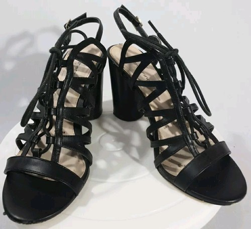 Black block heel strappy - black,