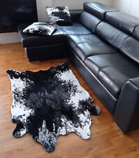 Faux Cowhide Rug Black White