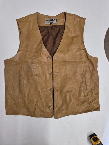 Vintage leather waistcoat - , 46"