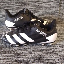 Adidas Predator 20.4 FG Size 3 UK Moulded Studs Black White Free Postage