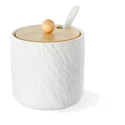 Ceramic sugar bowl with - bowl, lid