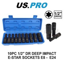US PRO Tools 10pc 1/2" DR Deep
