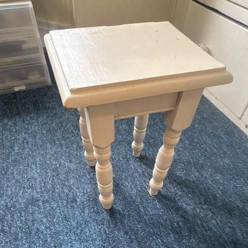 White painted wooden square - wooden,
