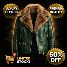 Women Green Crocodile Leather