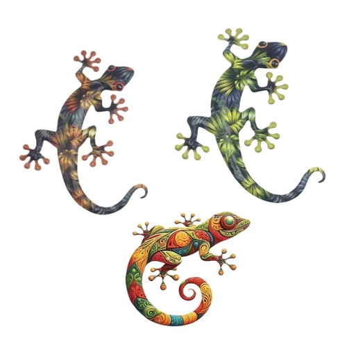 Metal gecko wall decor - metal,