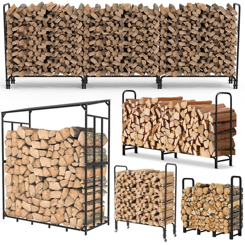 Large tall firewood logs - large, rack