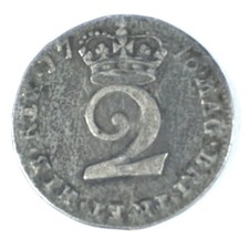 A British Pre Decimal Silver King George II 1746 Maundy Two Pence Coin