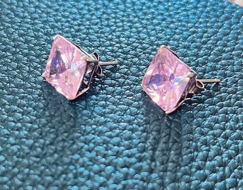 Silver morganite earrings - morganite,