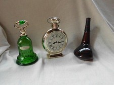AVON POCKET WATCH GOLF CLUB BELL MENS BOTTLES LEATHER DEEP WOOD SWEET HONESTY...