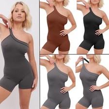 Women One Shoulder Thong Tummy