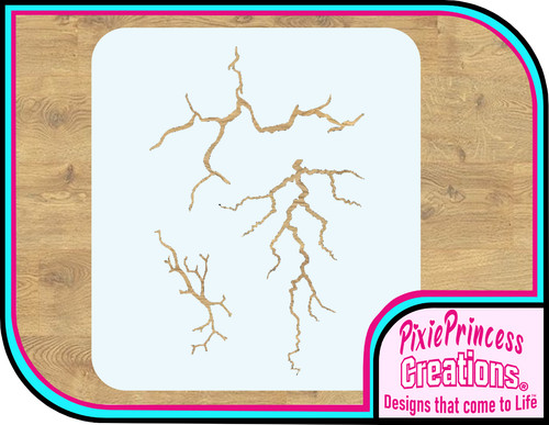 Lightning mylar stencil - lightning, a