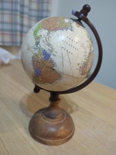 Decorative Globe with Metal Stand Ideal Gift Wooden Base
