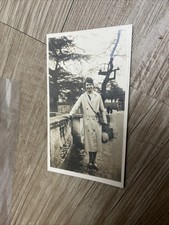 Smiling Woman In Coat Outside Photograph Epsom Photographers Vintage C. 1920s