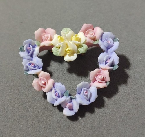 Vintage multicolor enamel rose - multicolor,