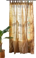 2Piece Beige Sari Curtain