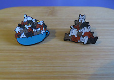 Set 2 Kawaii Cat Japanese Anime Style Cats Kittens Pile Enamel Lapel Pin Badge