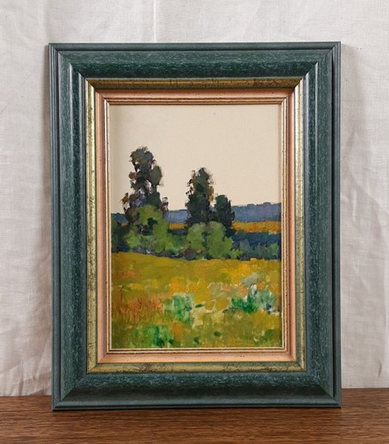 Evening landscape oil - evening,